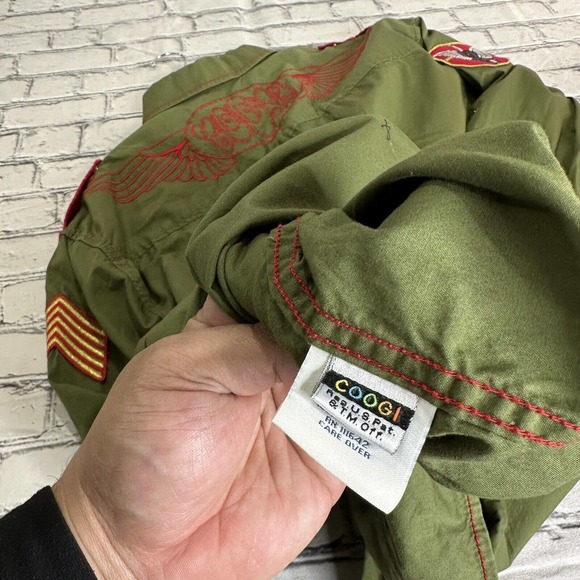 COOGI Vintage Green Cotton Mens Size XXL Casual Western Utility Dress Shirt - Picture 11 of 12